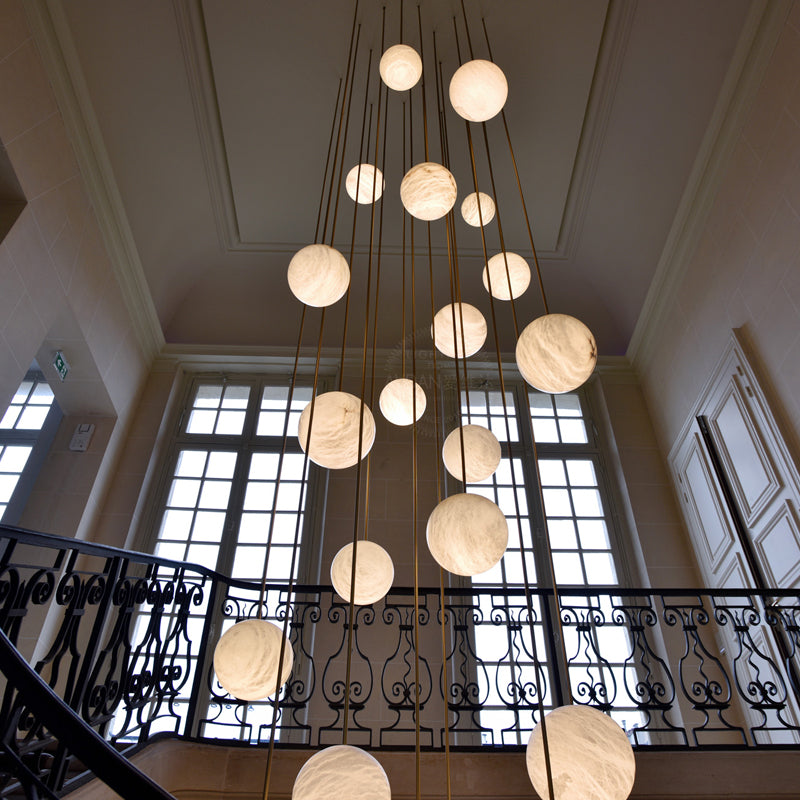 Luxury Multi-Globe Alabaster Pendant Light