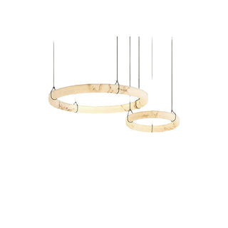 Modern Triple Ring Alabaster Pendant Light