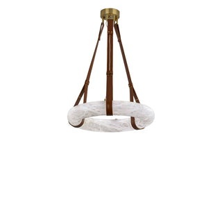 Leather Alabaster Pendant Light