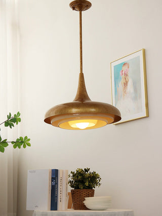 Mid-Century Wood Pendant Light