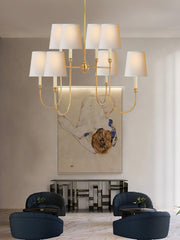 Vendome Gold Fabric Shade Chandelier