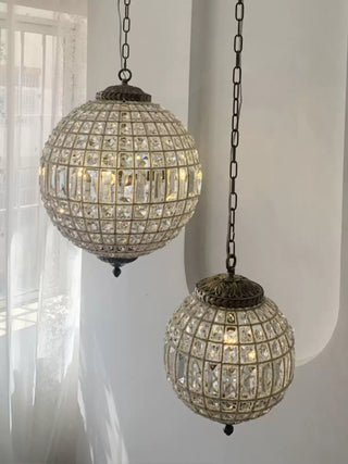 Vintage style crystal ball Pendant Light