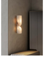 Rectangular Alabaster Curved Wall Sconce