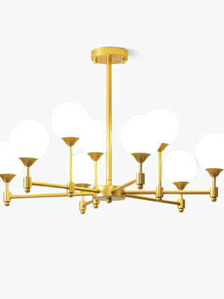 Brass Globe Mid-Century Modern Chandelier