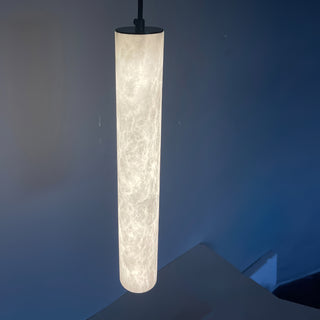 Slim Alabaster Cylinder Pendant Light