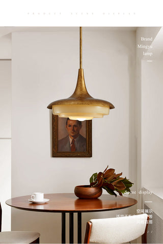 Mid-Century Wood Pendant Light