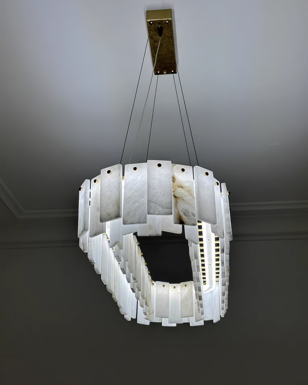 Alabaster Drum Chandelier