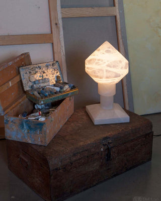 Alabaster Pyramid Table Light