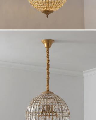 Vintage style crystal ball Pendant Light