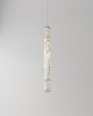 Slim Alabaster Cylinder Pendant Light