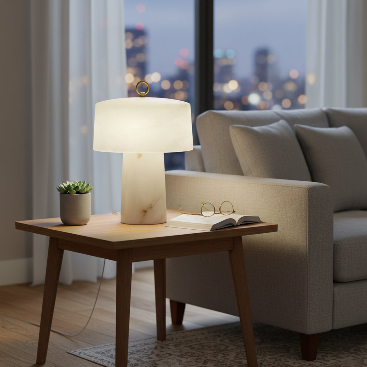 Alabaster Aogashima Table Lamp - view 12 | Liootrlamp