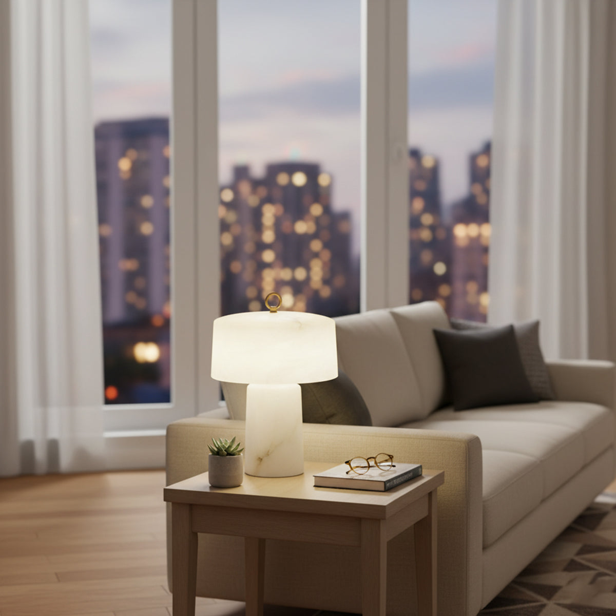 Alabaster Aogashima Table Lamp - view 8 | Liootrlamp