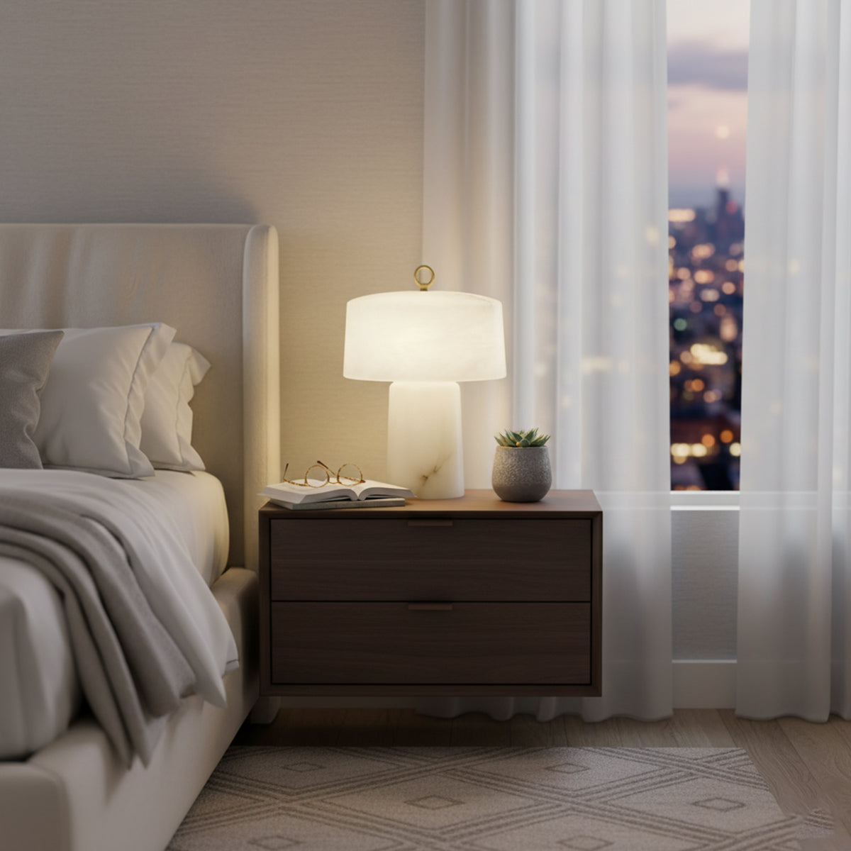 Alabaster Aogashima Table Lamp - view 9 | Liootrlamp