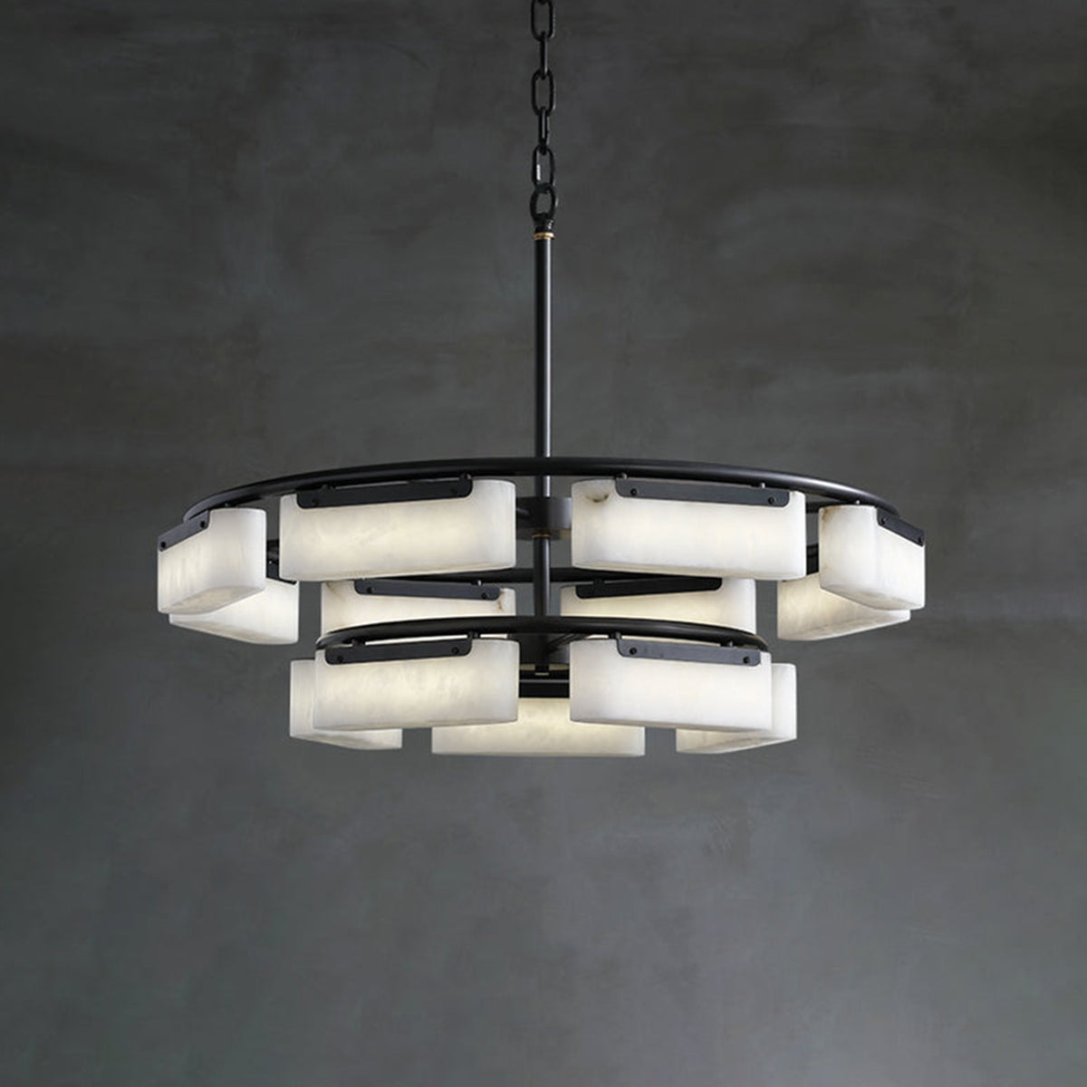 Alabaster Fusion Black Chandelier - view 12 | Liootrlamp