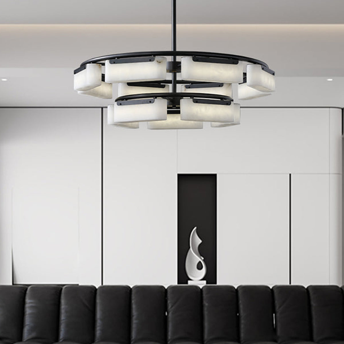 Alabaster Fusion Black Chandelier - view 5 | Liootrlamp