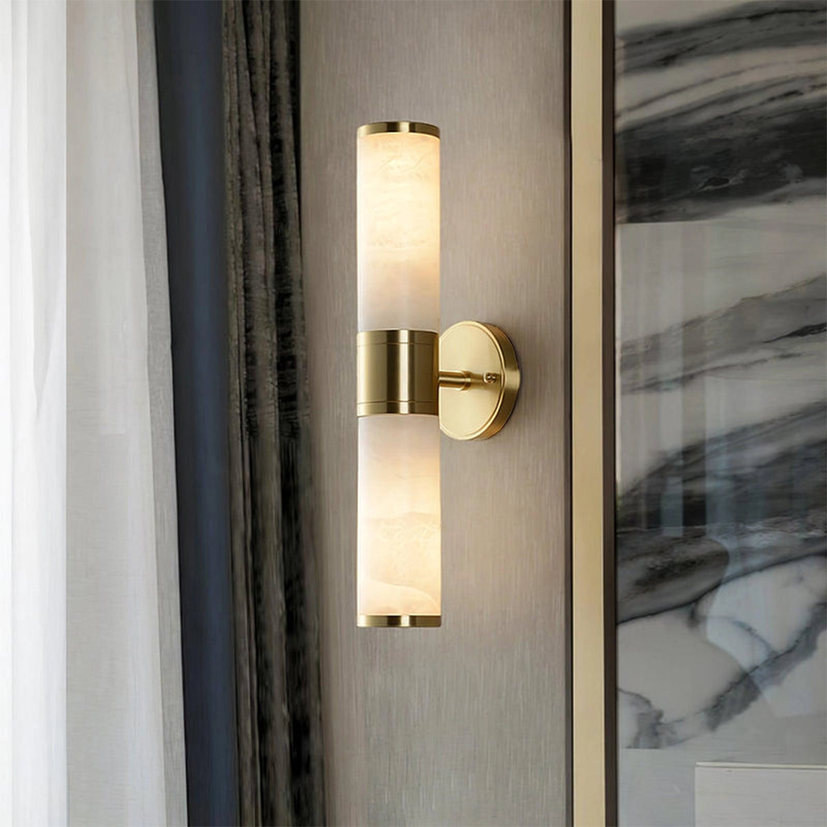 Alabaster Lampatron Cylindrical Wall Lamp - view 8 | Liootrlamp