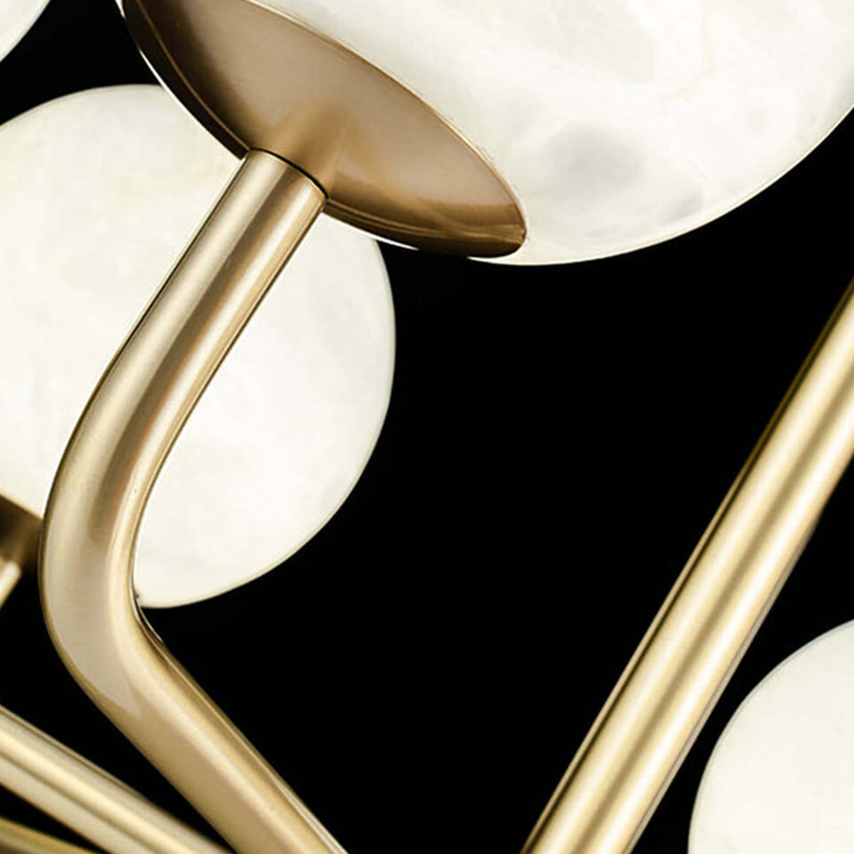 Round Alabaster Brass Chandelier - view 13 | Liootrlamp