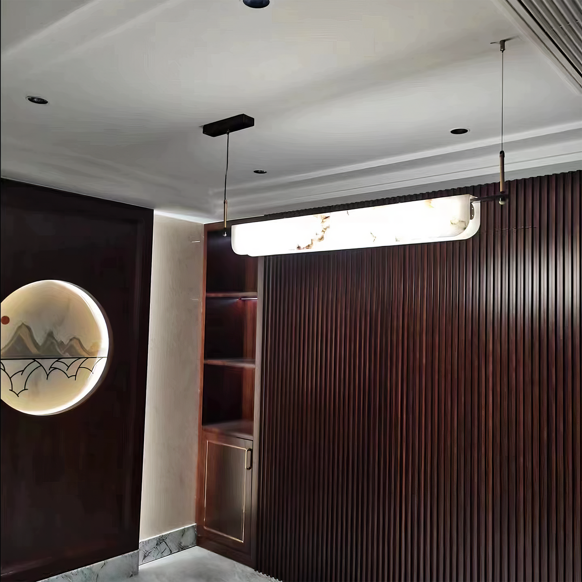 Alabaster Art Linear Chandelier - view 8 | Liootrlamp