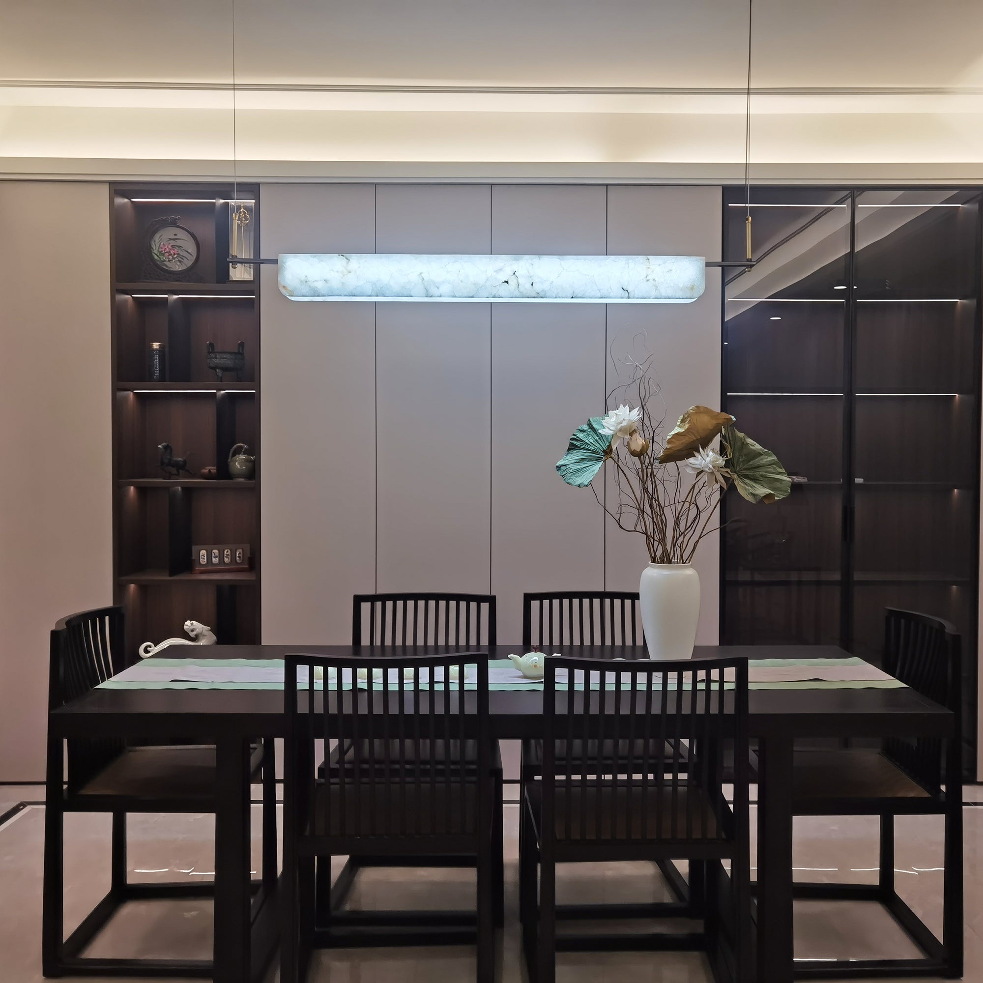 Alabaster Art Linear Chandelier