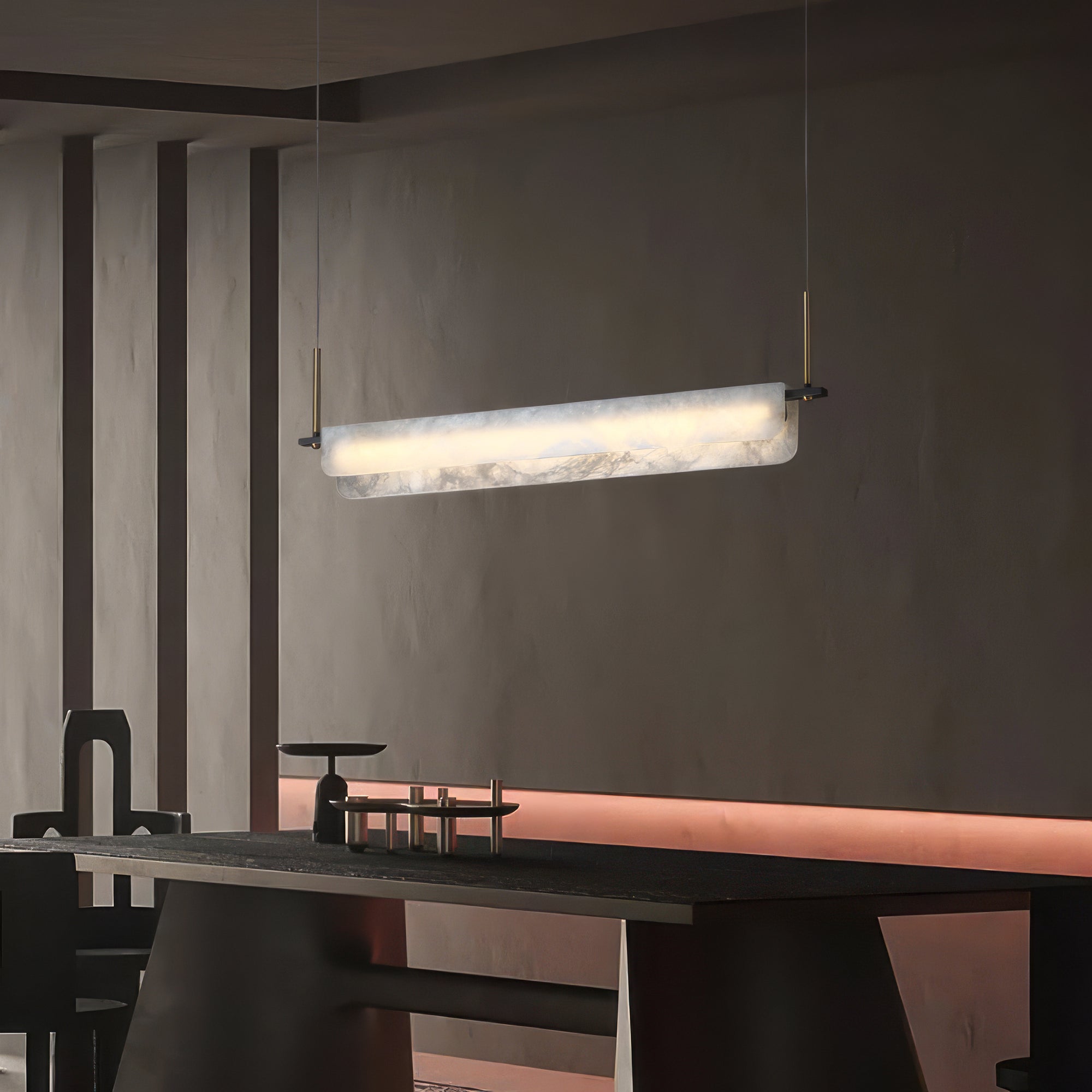 Alabaster Art Linear Chandelier
