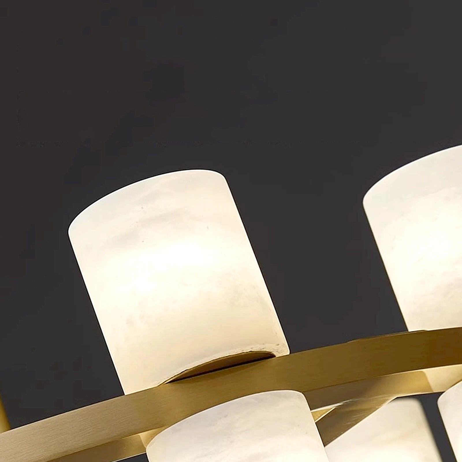 Alabaster Brass Dining Room Chandelier