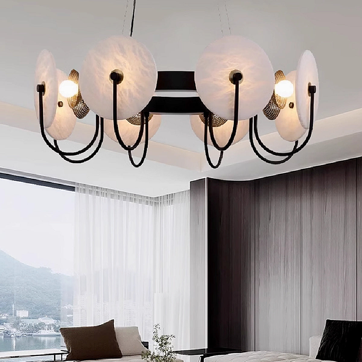 Alabaster CH Ring Chandelier - view 3 | Liootrlamp