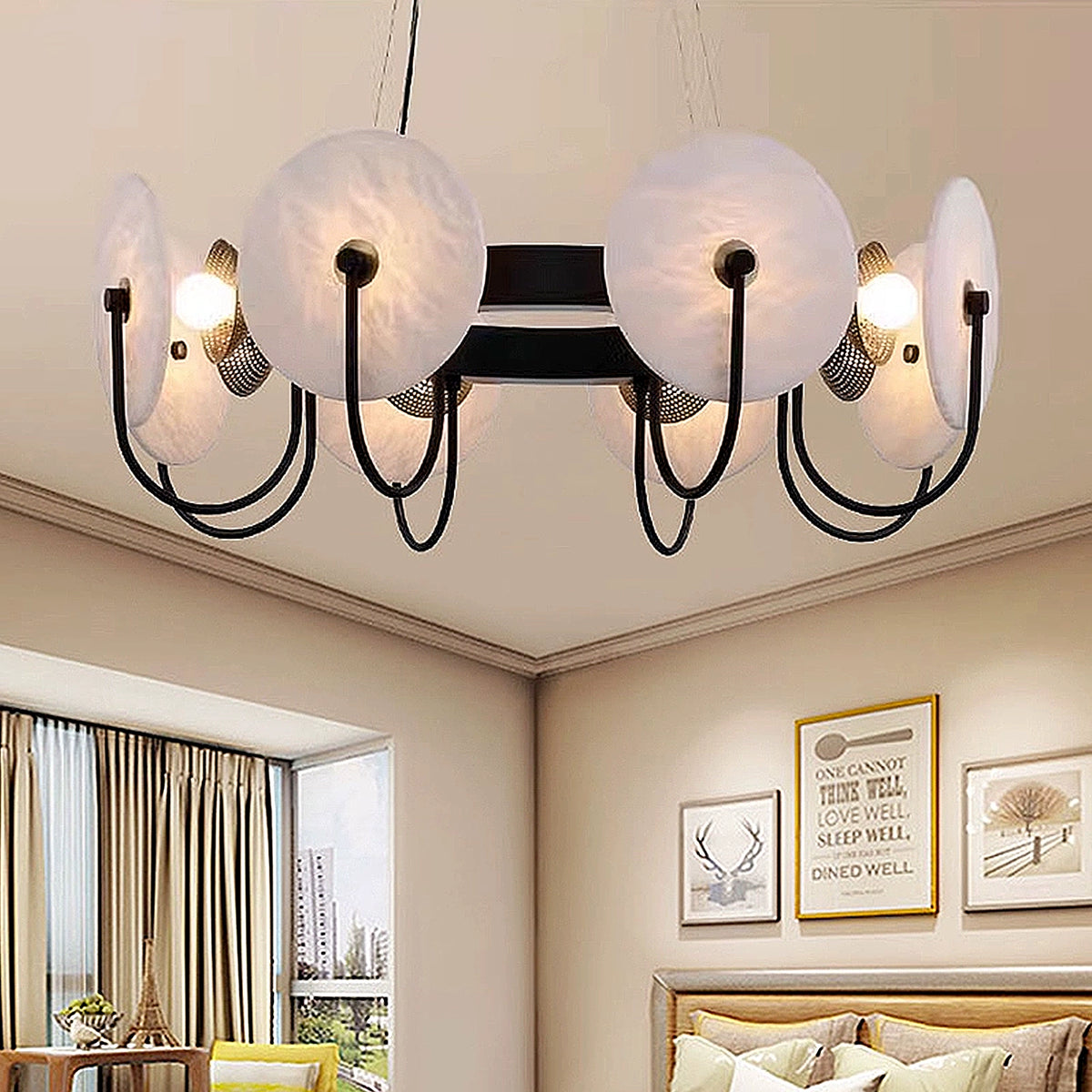 Alabaster CH Ring Chandelier - view 4 | Liootrlamp