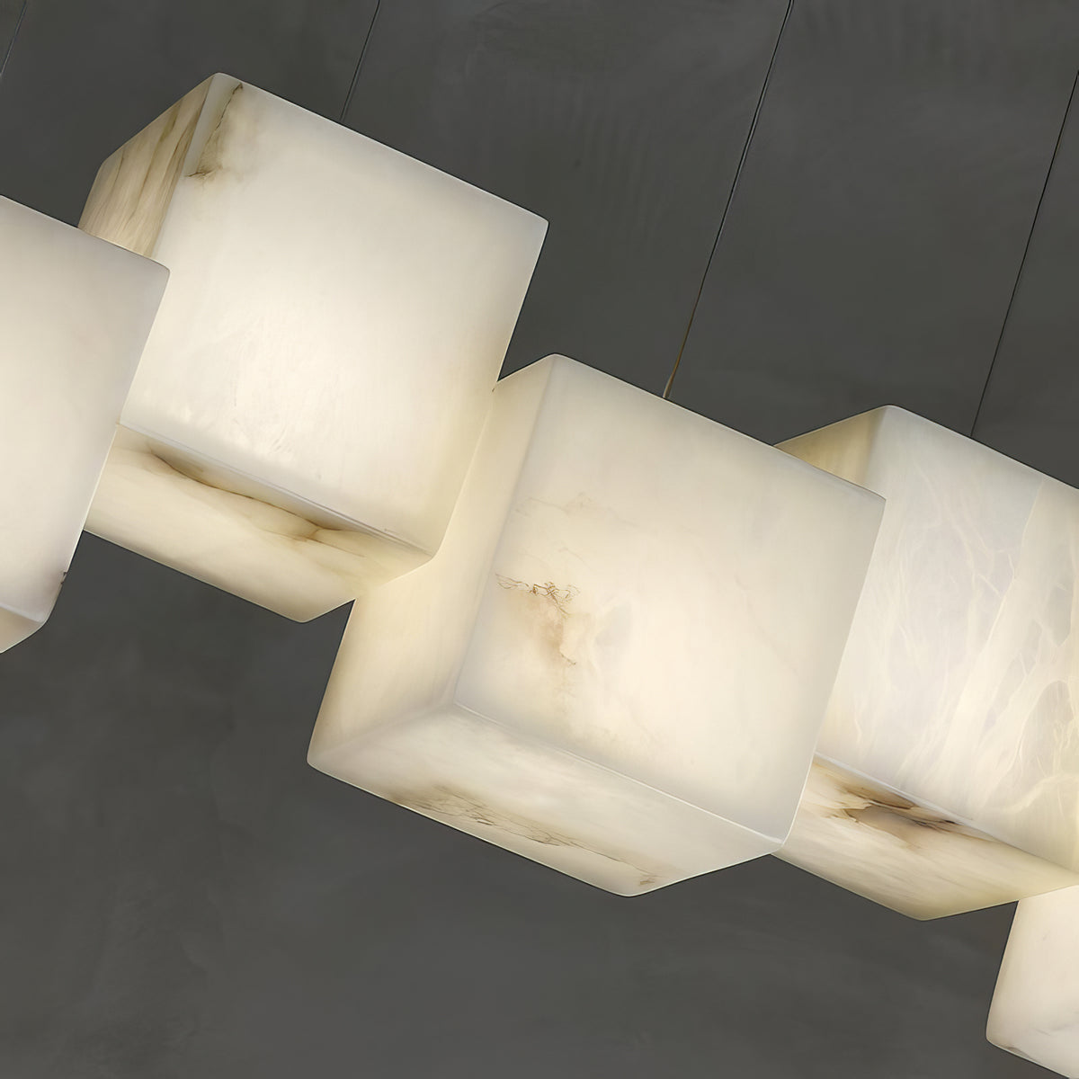 Alabaster Cube Box Chandelier - view 11 | Liootrlamp