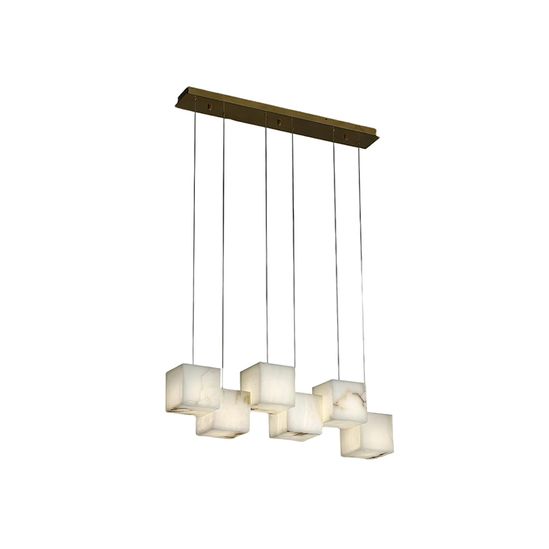 Alabaster Cube Box Chandelier - view 13 | Liootrlamp