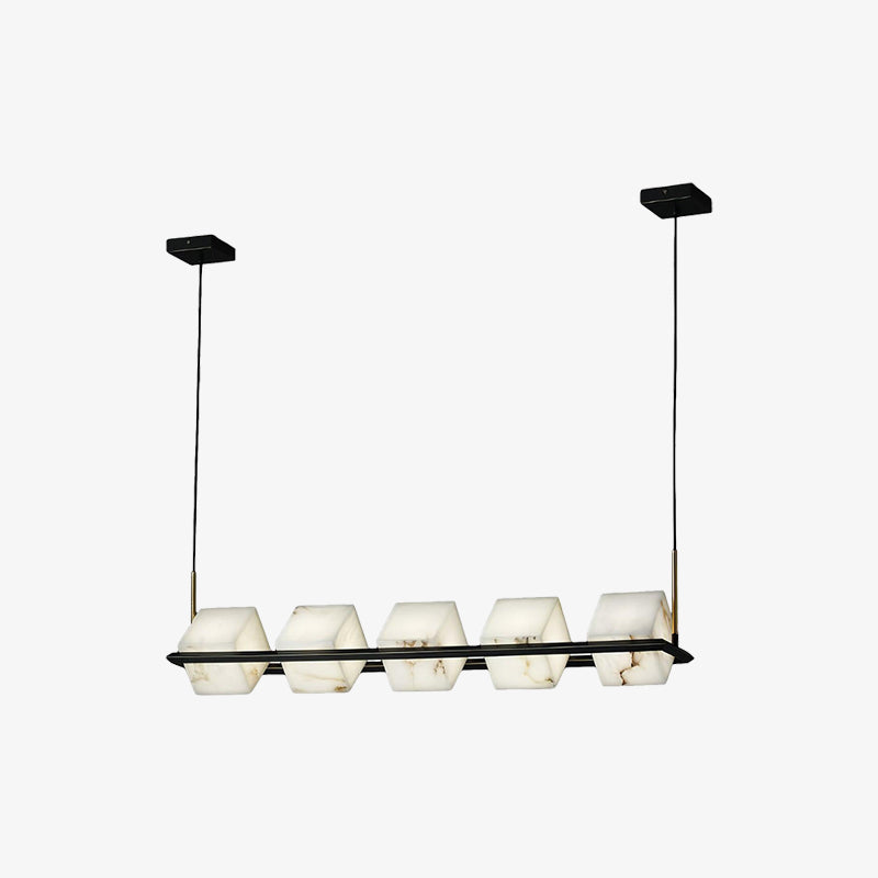 Alabaster Cubic Island Chandelier