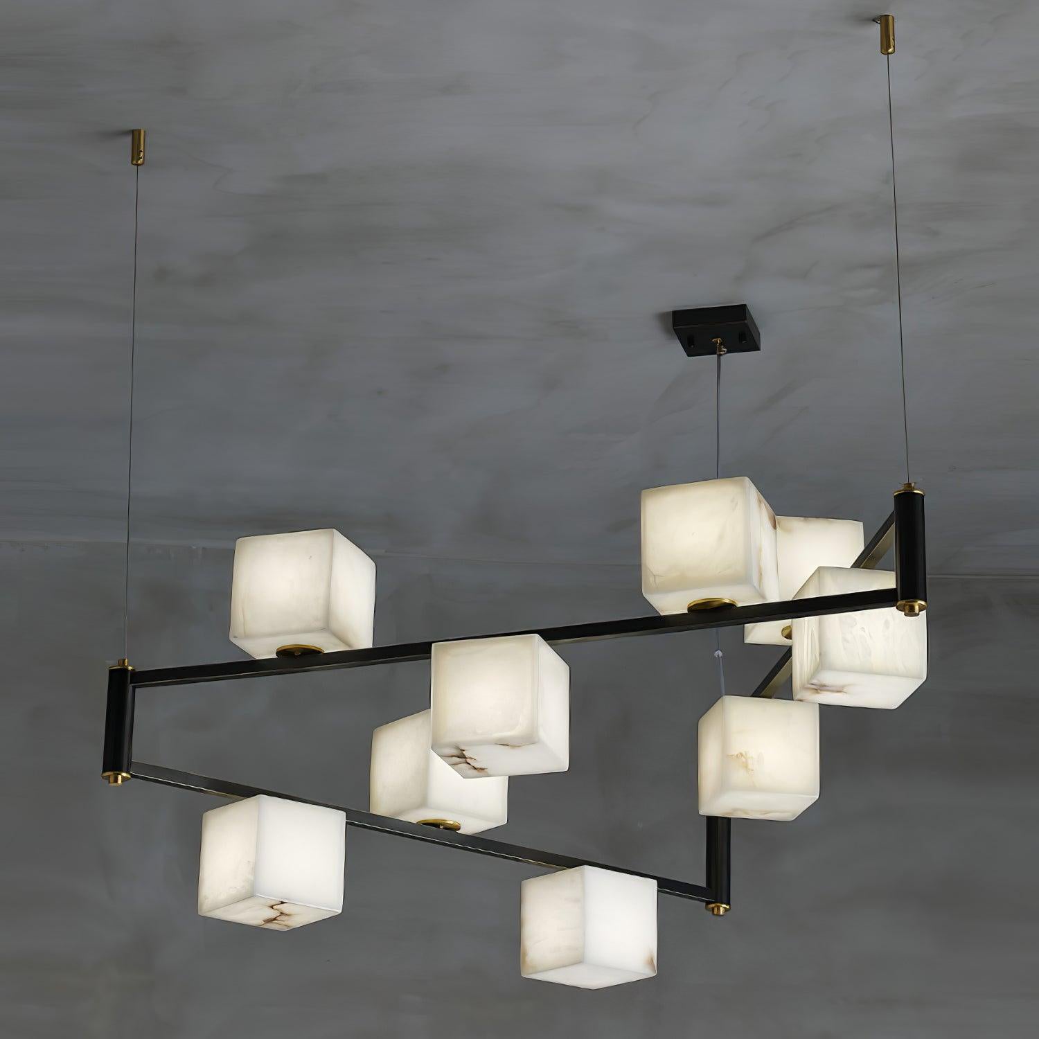Alabaster Cubic Island Chandelier