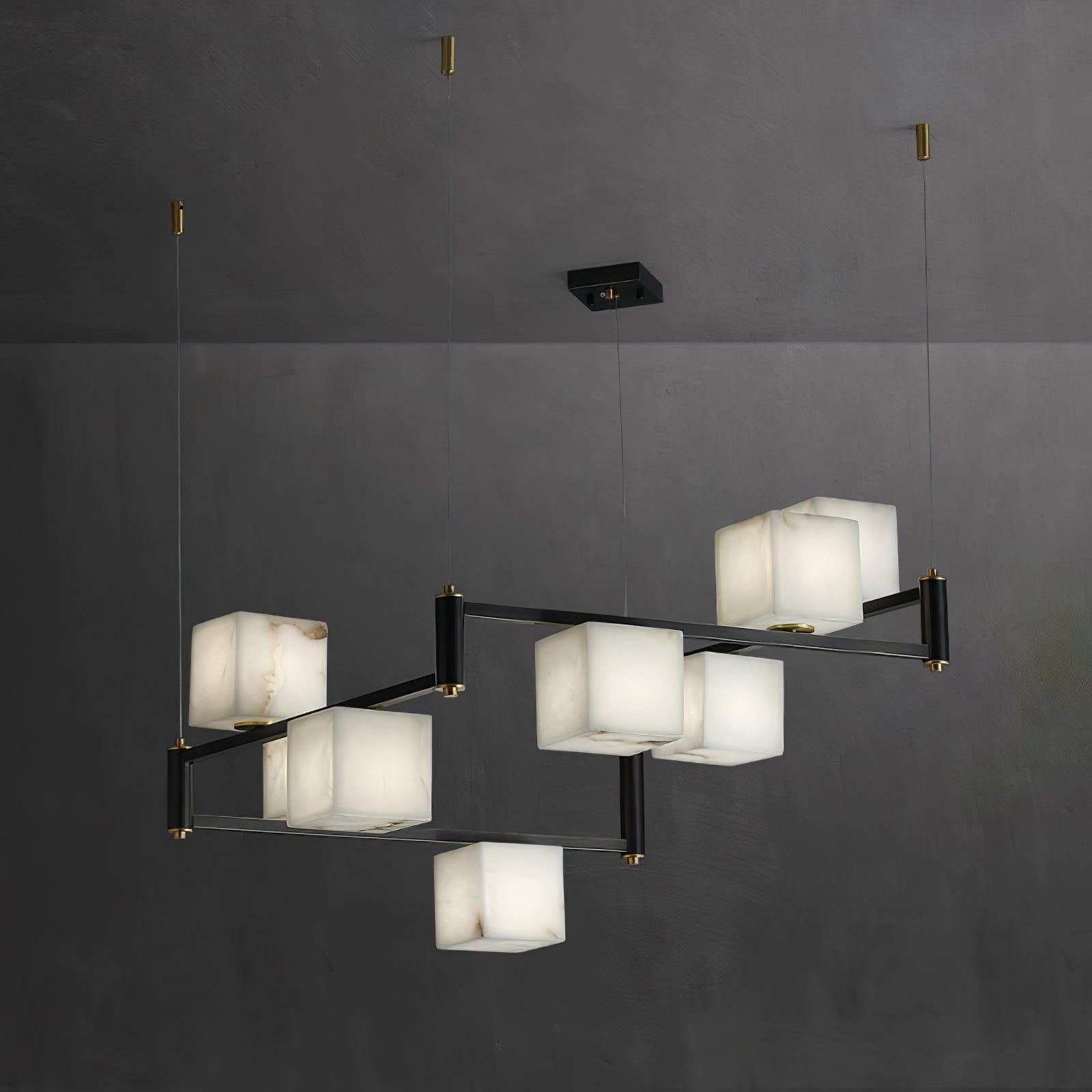 Alabaster Cubic Island Chandelier