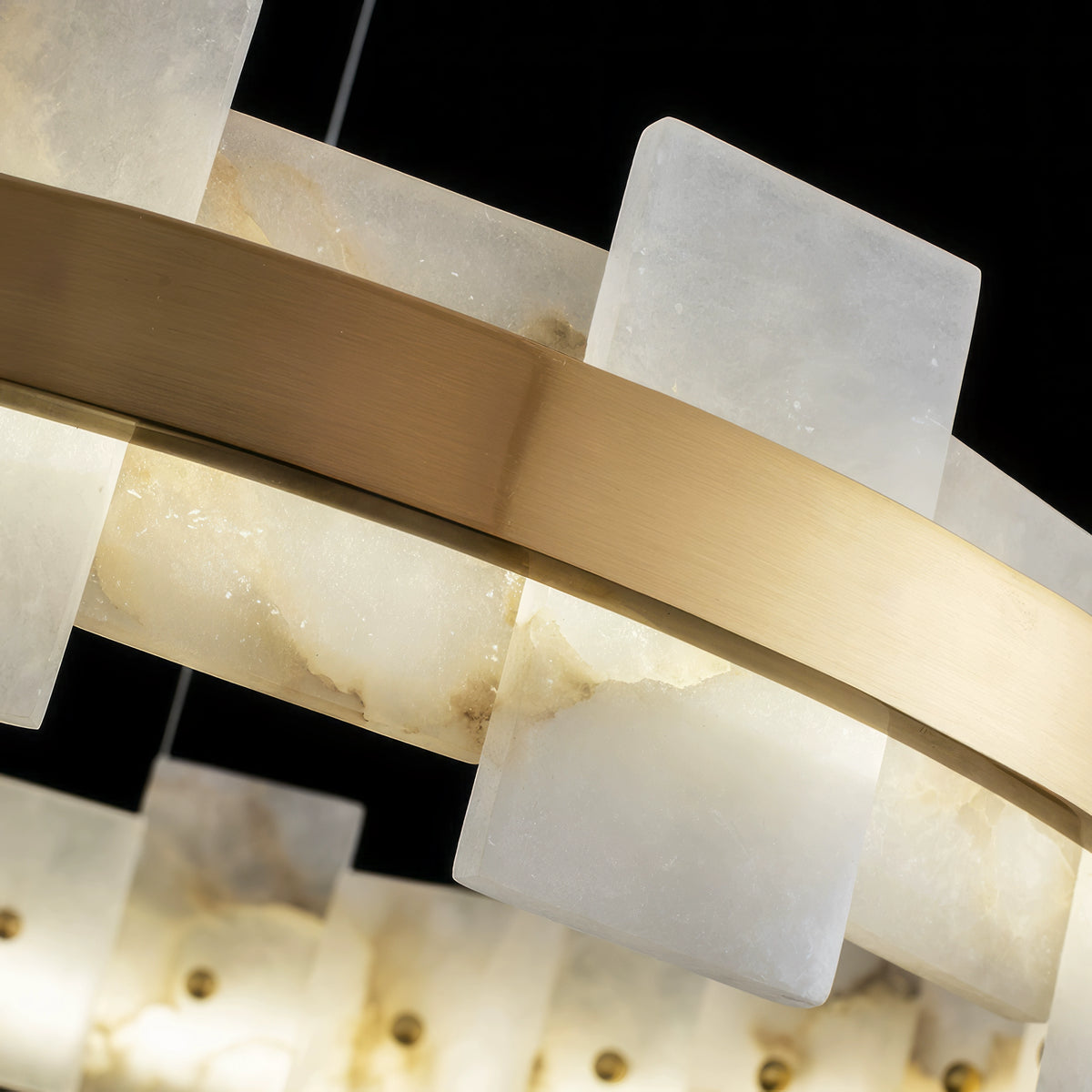 Alabaster Glo Halo Chandelier - view 12 | Liootrlamp