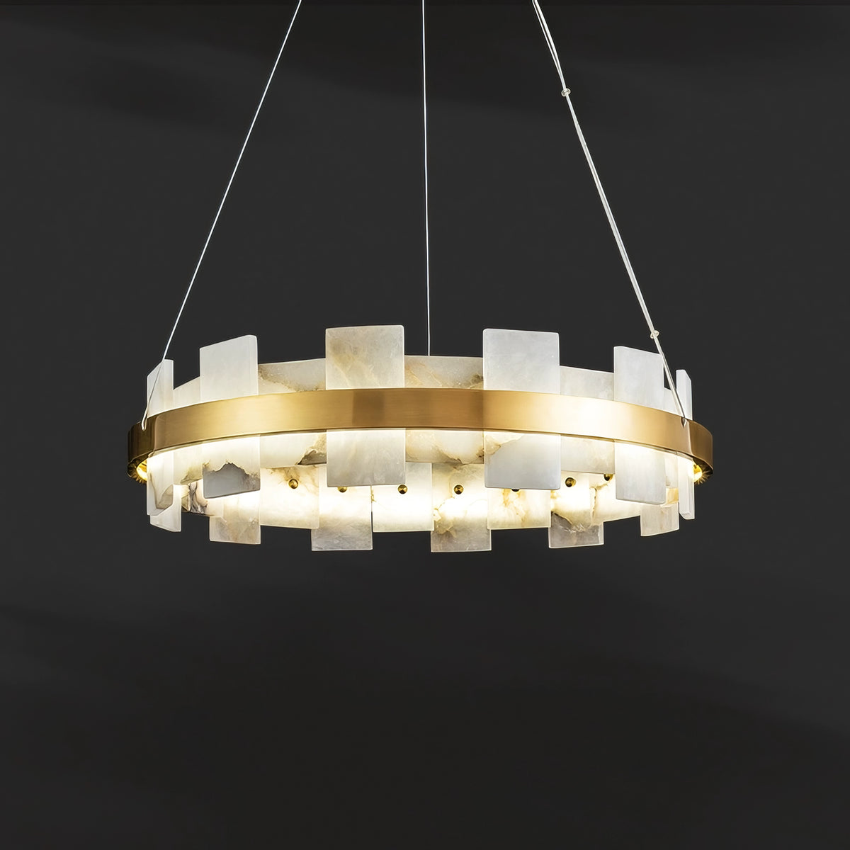 Alabaster Glo Halo Chandelier - view 13 | Liootrlamp