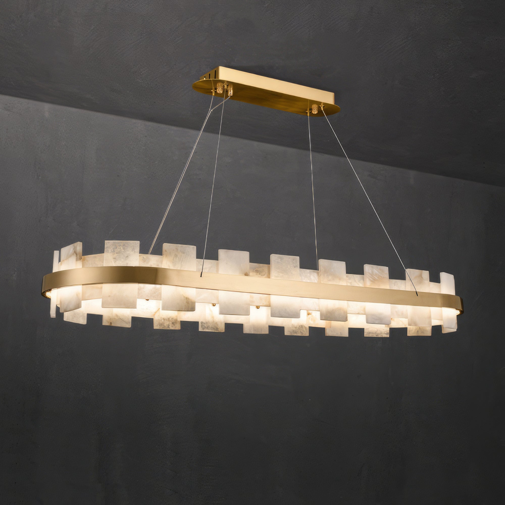 Alabaster Glo Halo Chandelier