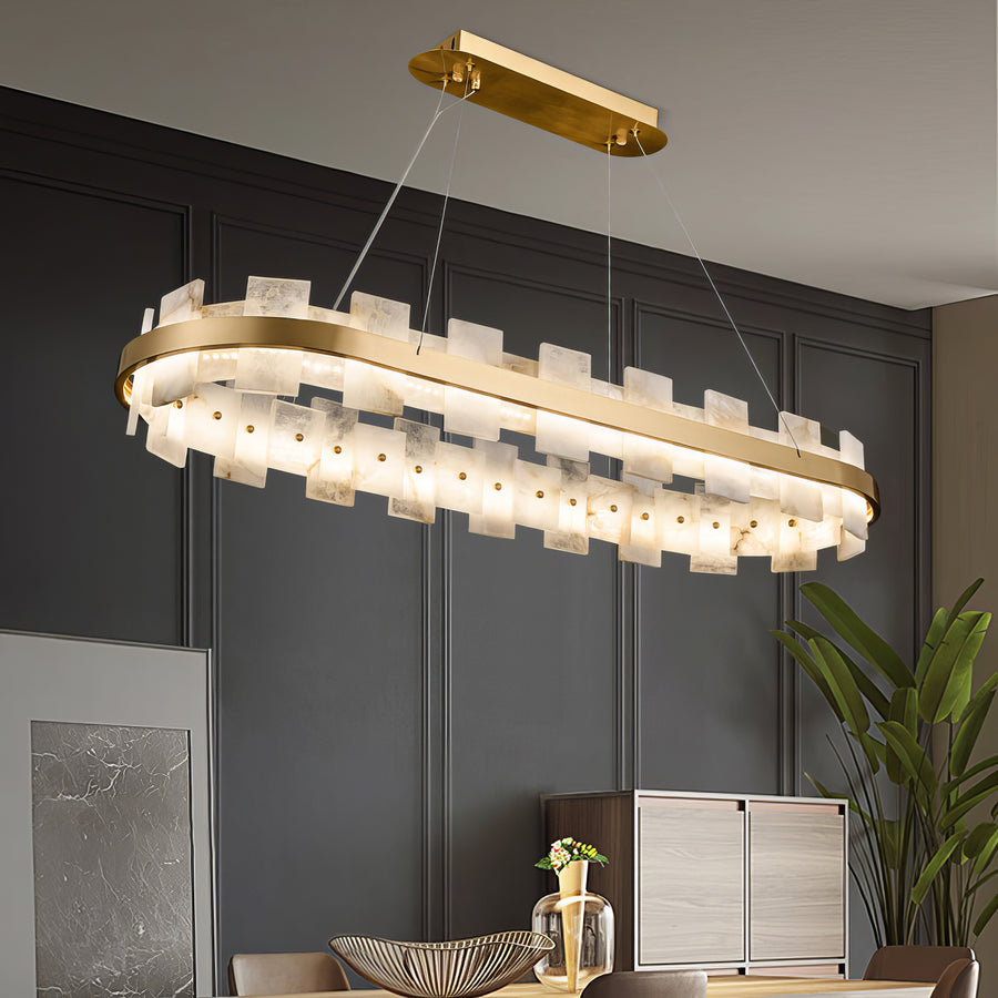 Alabaster Glo Halo Chandelier