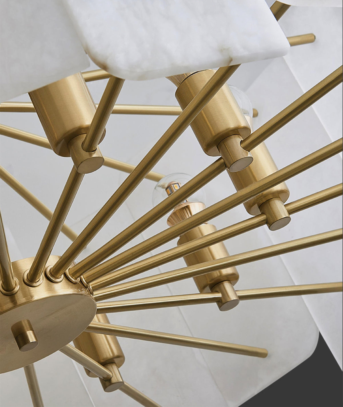 Alabaster Lorry Round Gold Chandelier - view 16 | Liootrlamp