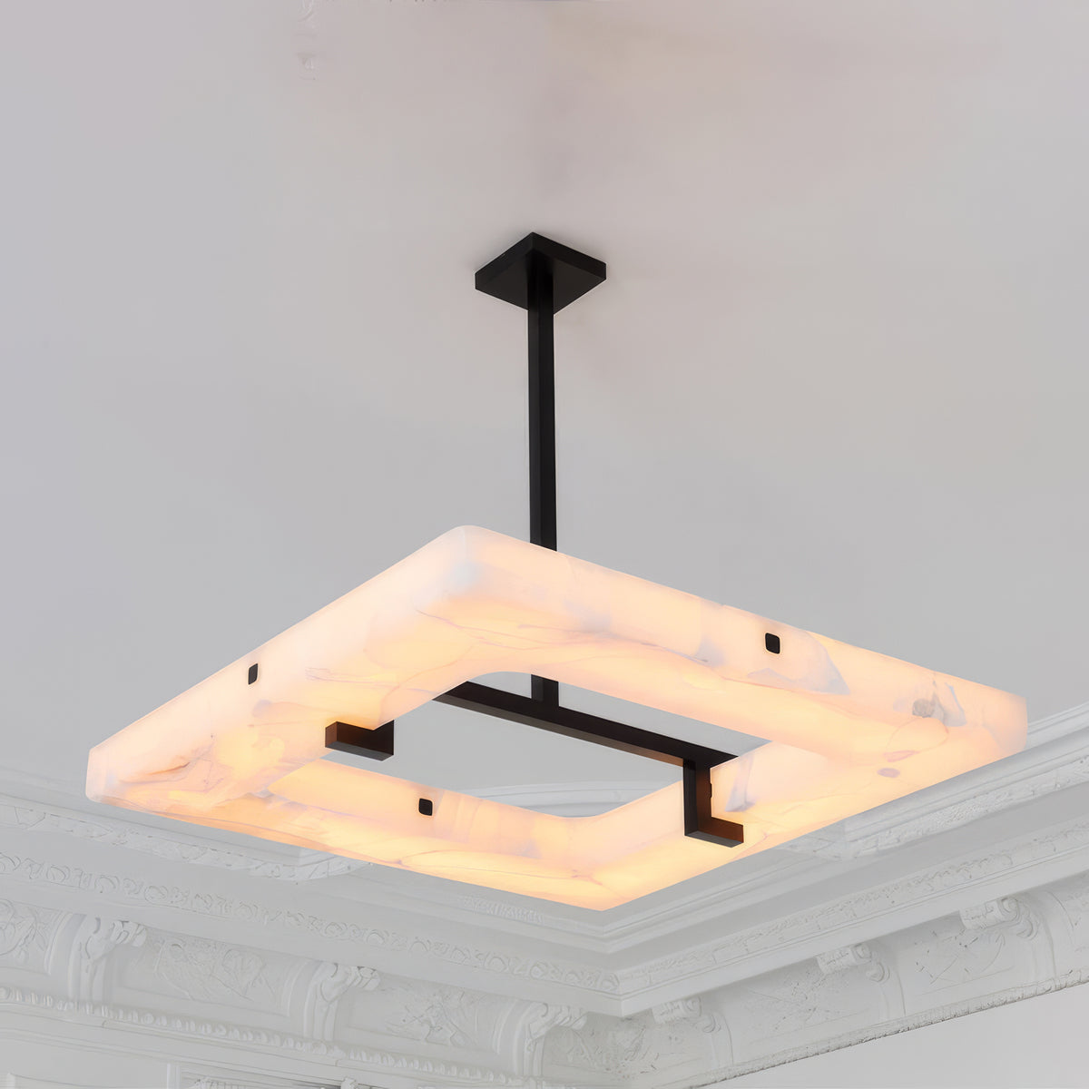 Alabaster Square Modern Chandelier