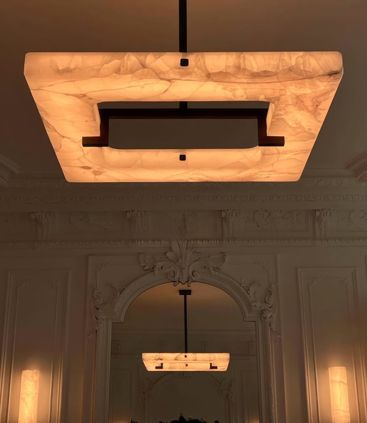 Alabaster Square Modern Chandelier