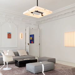 Alabaster Square Modern Chandelier
