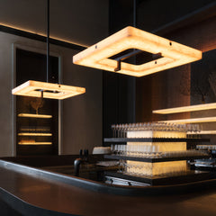 Alabaster Square Modern Chandelier
