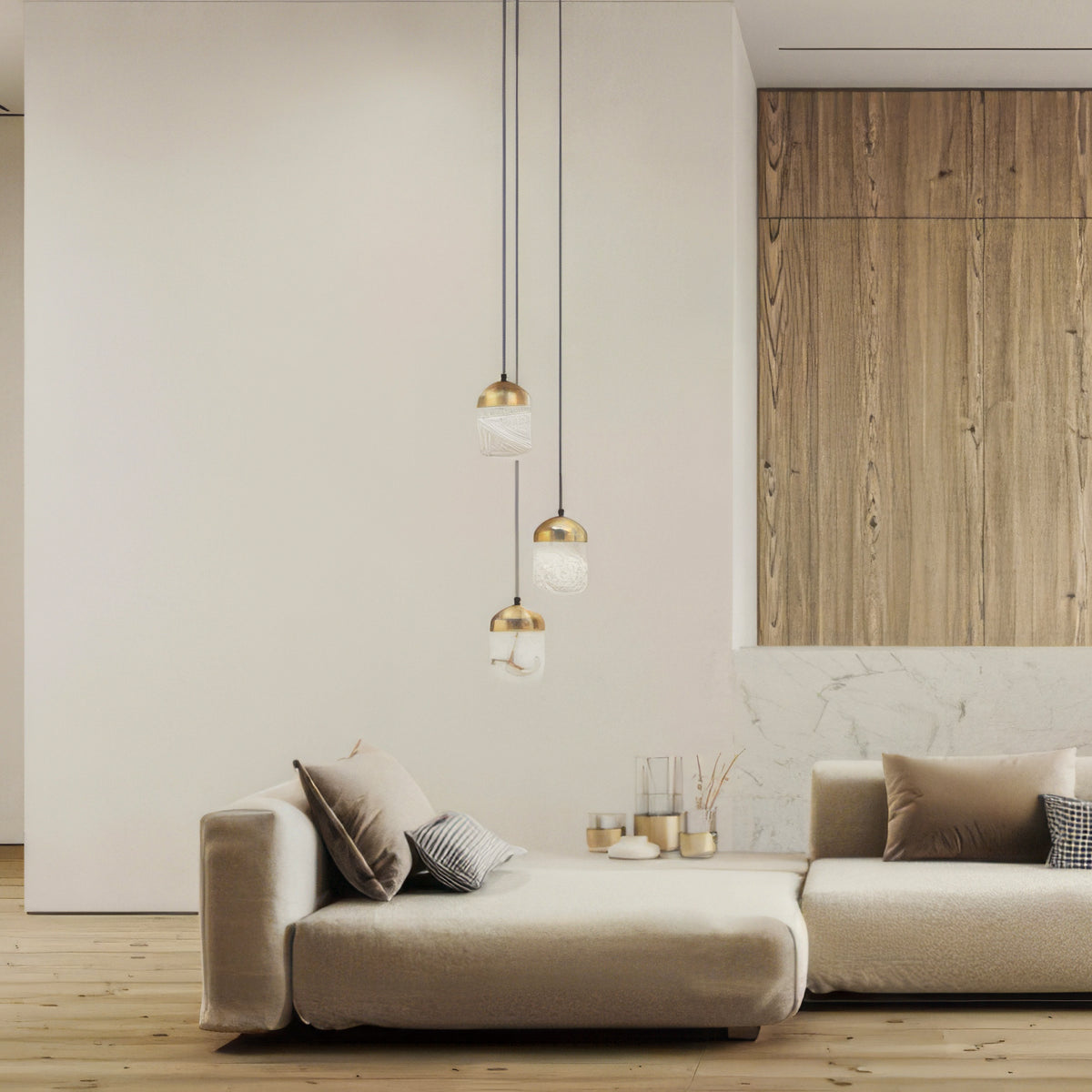 Alabaster staircase chandelier