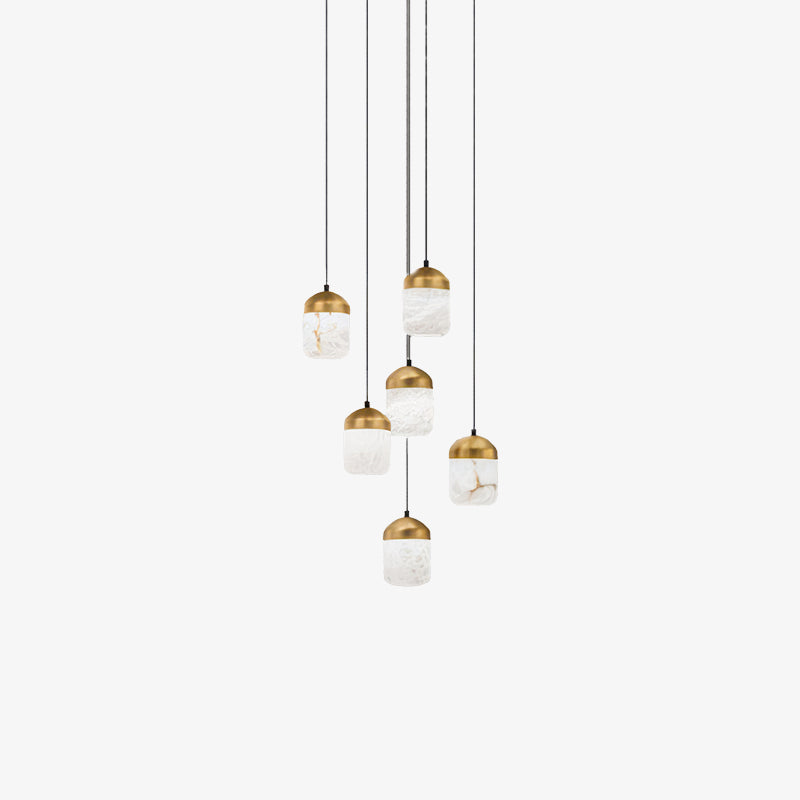 Alabaster staircase chandelier