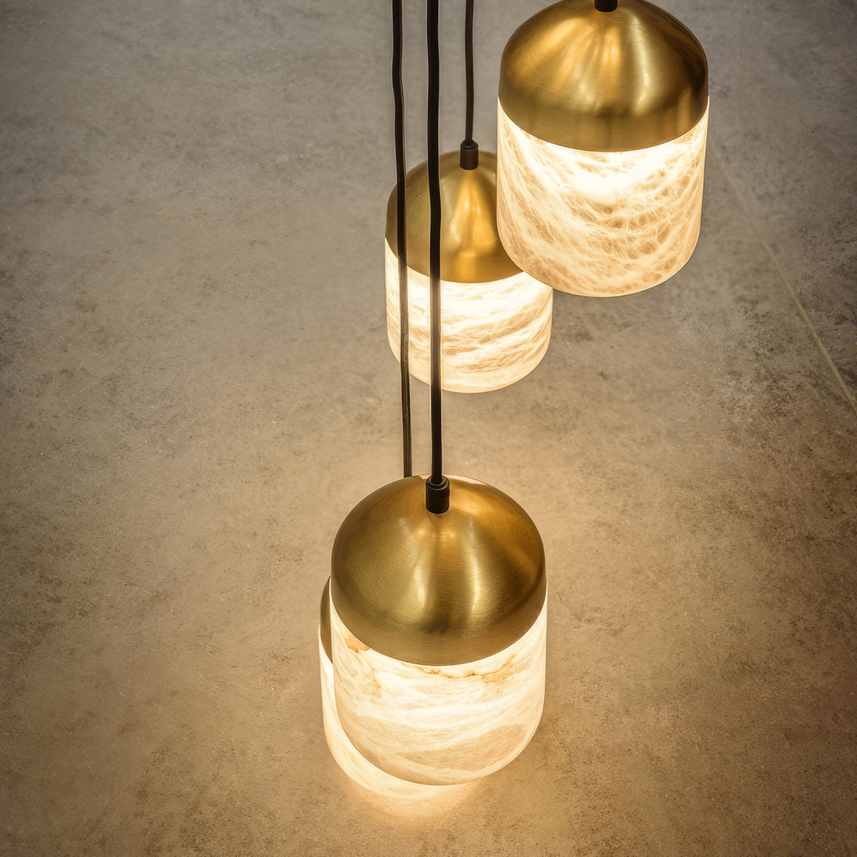 Alabaster staircase chandelier
