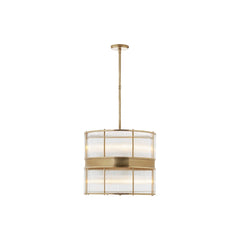 Brass Rod and Glass Pendant Light