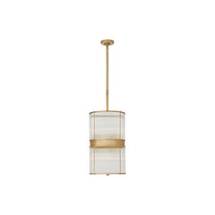 Brass Rod and Glass Pendant Light