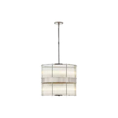 Brass Rod and Glass Pendant Light