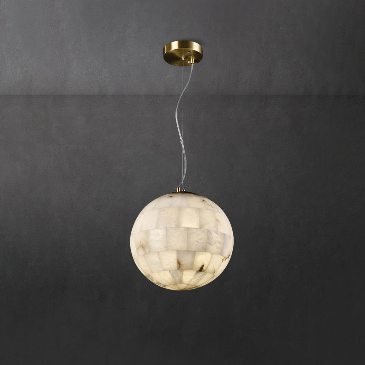 Ball Modern Alabaster Pendant Light - view 9 | Liootrlamp