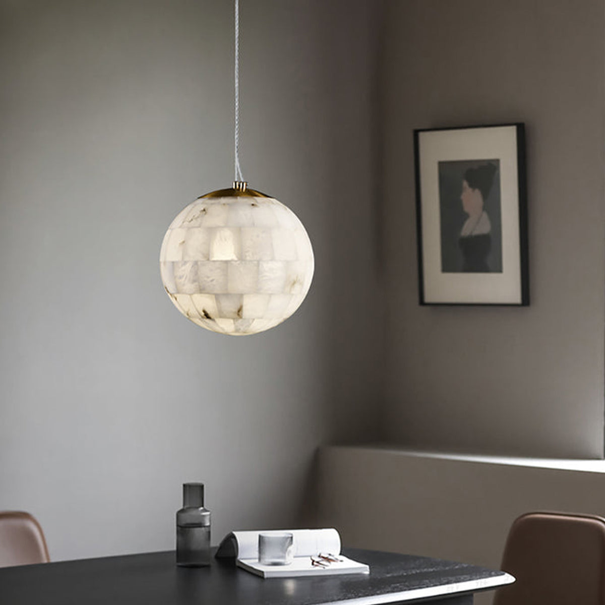 Ball Modern Alabaster Pendant Light