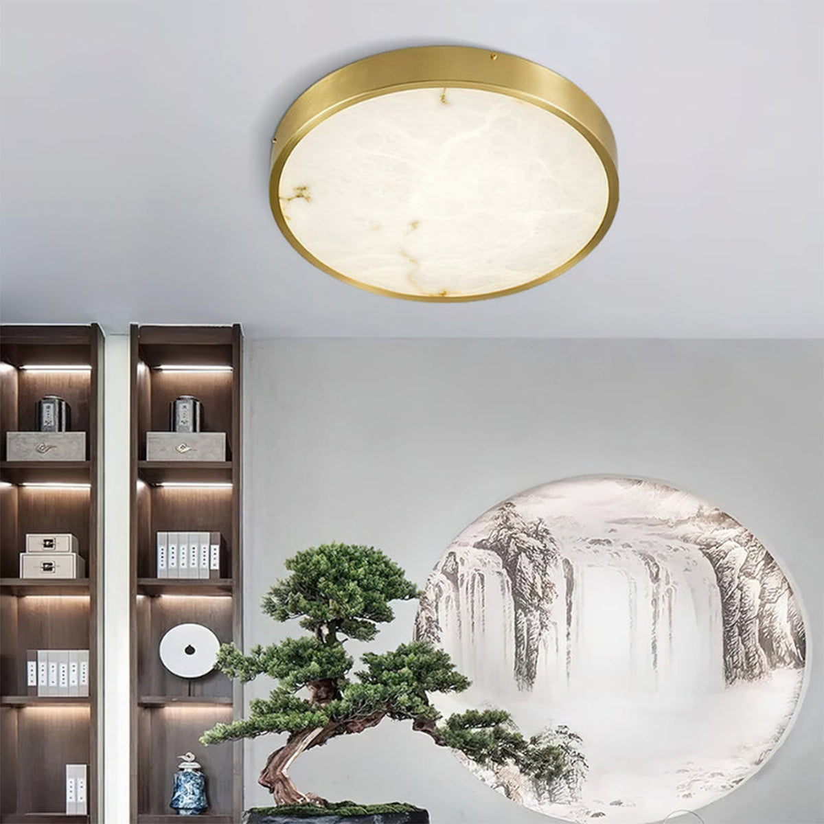 Column Alabaster Round Ceiling Lamp - view 8 | Liootrlamp